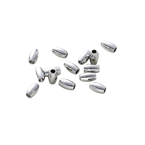 Rohrperlen 30-100 Stück ovale Messingperlen, lose Distanzperlen, Rocailles-Perlen for Armbänder, zur Herstellung von Halsketten, Zubehör for Selbermachen FüR Diy Schmuckherstellung(Gray,3 x 5mm-50Pcs) von XUCZHAI