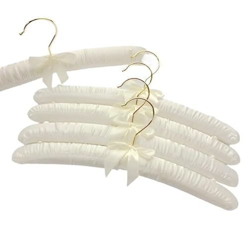 XUCZHAI KleiderbüGel Schwamm Kleiderbügel mit Haken Seide Satin Stoff Kleidung hängende Kleidung Pin Nähen Knöpfe Anti-Rutsch-Hochzeitskleid weiße Kleiderbügel FüR MäNtel, Hosen(35cm White) von XUCZHAI