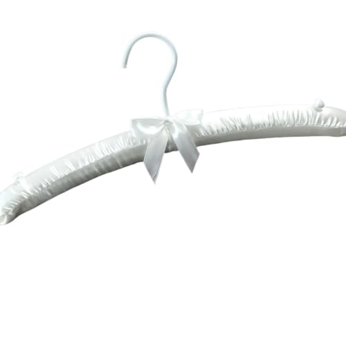 XUCZHAI KleiderbüGel Schwamm Kleiderbügel mit Haken Seide Satin Stoff Kleidung hängende Kleidung Pin Nähen Knöpfe Anti-Rutsch-Hochzeitskleid weiße Kleiderbügel FüR MäNtel, Hosen(38cm White) von XUCZHAI