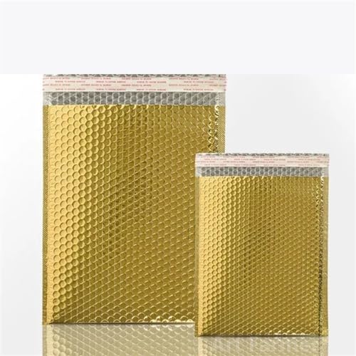 XUCZHAI Luftpolstertaschen 50 Pcs Bubble Mailers Bubble Mailer Self Seal Padded Envelopes Gift Bags Laser Packaging Envelope Bags for Book Selbstklebende Gepolsterte Versandtaschen(Gold,15 * 20cm) von XUCZHAI