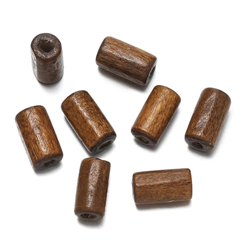 XUCZHAI Rohrperlen 100 Teile/los 6 * 12mm Holz Rohr Form Perlen Bunte Spacer Perlen for DIY Armband Halskette Ohrringe Schmuck Machen zubehör FüR DIY Schmuckherstellung(Coffee) von XUCZHAI