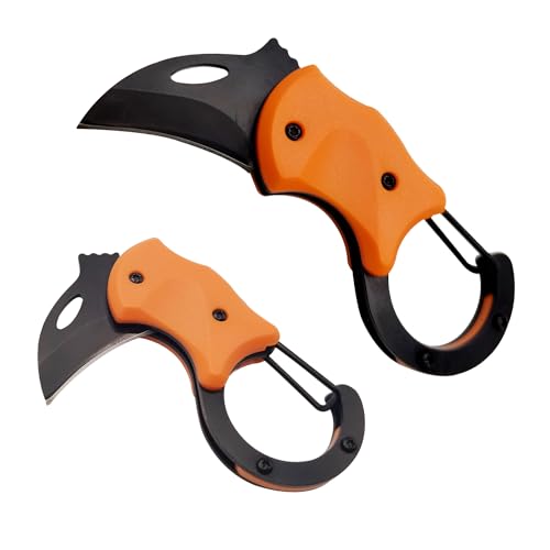 XUDIY Kleines Taschenmesser für Männer, Cooles Klappmesser Box Cutter mit 1.34inch scharfer Klinge, Mini EDC Messer für jeden Tag tragen, großes Geschenk für Männer (Orange) von XUDIY