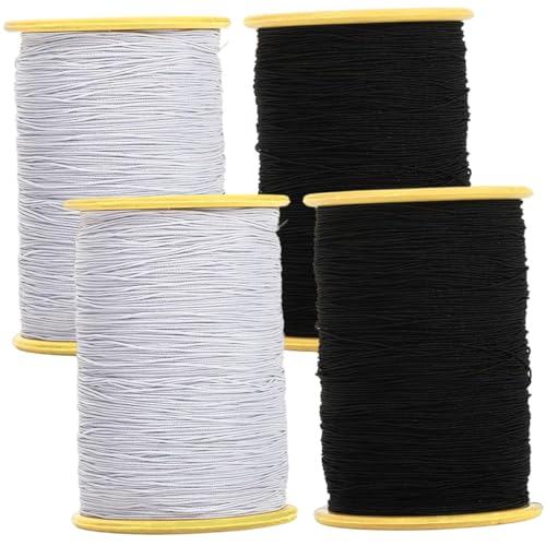 4 -Stcs -Elastizitätsfaden zum Nähen, 0,5 mm Dicke Dicke String -Schnur Elastic Cord Sturdy Elastic Sewing Feding zum Shirtring, Smocking, Perlen, Sammeln, DIY -Projekt, Nähfaden von XUEYEGONGJI