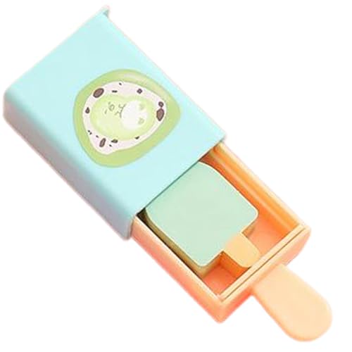 Ice Cream Radiergummi Eraser für Kinder Eis am Stiel mit Stabformbleistift Erasern tragbare niedliche Radiergummis mit Gehäuse Ice Cream Eraser Food Erasers Schullieferungen zufälliger Farb von XUEYEGONGJI