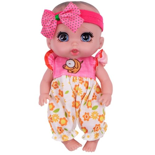 XUEYEGONGJI Mini -Babypuppen mit großen Augen 6 realistische Babypuppen mit Kleidung und Bogenstirnbandgelenk bewegliche winzige Babypuppe, Puppen, Puppen von XUEYEGONGJI