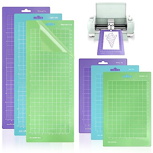 6 Stück Schneidematte für Cricut Joy 5,5x14/5,5x8,5 Zoll Schneidematte Plotter Klebrige Schneidematte Light Standard Strong Grip Selbstklebende Schneidematten für Cricut Joy Zubehör von XUHN