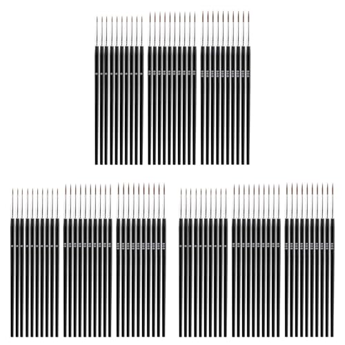 180-Teilige Detailpinsel, Pinsel mit Spitze in 3 Größen 0 00 000 Mini, Winziger Miniatur-Pinsel für Feine von XUJIAN