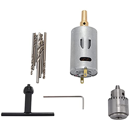 DC 12 V PCB-Handbohrmaschine mit kleinem Bohrmotor, kompakt, 10 Stück, 0,5-3 mm, 0,3-4 mm, Jto Chuck ohne Schlüssel von XUJIAN