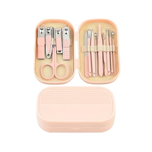 XUJUAN-0227 Nagelschneider-Set Nagelknipser-Set, Maniküre-Messer for zu Hause aus Edelstahl, tragbares Nagelknipser-Set, Werkzeug for Trimmen abgestorbener Haut Nagelknipser-Set(Pink) von XUJUAN-0227