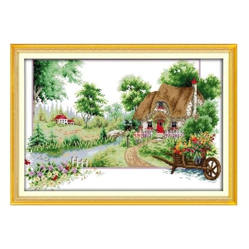 DIY Stickgarnituren Kreuzstich-Set,11CT Gestempelt Stickerei-Starter-Kit,Einfach Cross Stitch Craft für Erwachsene Sticken-39x49cm(Rahmenlos) von XUKERA co.,ltd