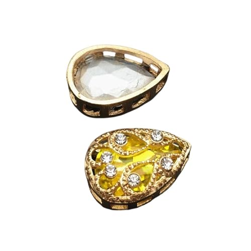 XUMKFJRE 10x14mm 13x18mm DR Glaskristallkleber in wunderschöner Birnenwasser-Strass-Gold-Krallenfassung for Aufnähen auf Stein for Hochzeitskleid for Selbermachen FüR Kleider(Citrine,5PCS_10X14MM) von XUMKFJRE