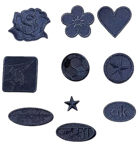 XUNHUI 10 Stücke Selbstklebende Daunenjacke/Jacken Reparatur Patch Waschbares Stoff Reparatur Patches Patch Kit für Kleidung Schwarz von XUNHUI