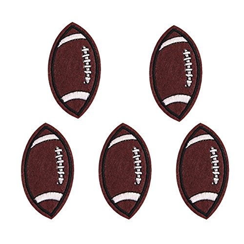 XUNHUI Aufnäher Applikation "Football Rugby Ball" Patch Eisen Flagge auf Applikationen nähen Rucksack Denim Jacke Shorts Basketball Aufkleber für Kleidung DIY 5 Stück von XUNHUI