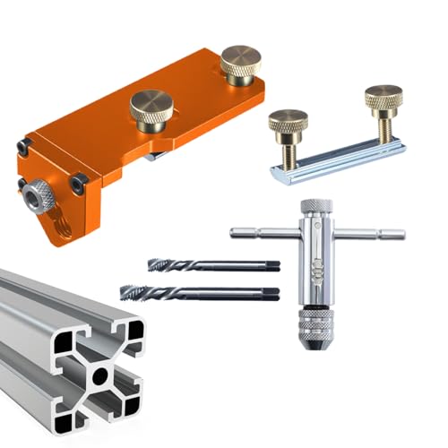 XUQEAYWD Aluminium Bohrschablone | Profilschneider,Gewindeschneide-Assistent mit präziser Positionierung für Beschläge und Geländerschneider für Bau Montage Möbel Kabel und XUQEAYWD Aluminium Bohrschablone | Profilschneider,Gewindeschneide-Assistent mit präziser Positionierung für Beschläge und Geländerschneider für Bau Montage Möbel Kabel und von XUQEAYWD