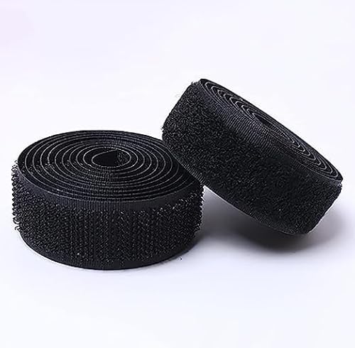 Klettband zum nähen 2 Paar Klett-Nähband, nicht klebendes Nähband, Nylonverschlüsse für Couchkissen, Gitarrenpedal, Kabelmanagement und Bastelprojekte-Black||2cm*1m von XUSHIQMG