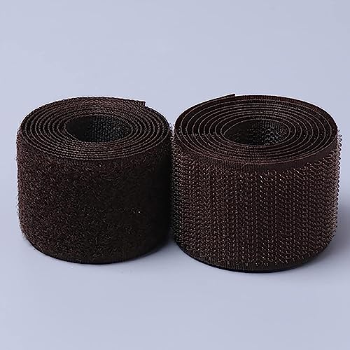 Klettband zum nähen 2 Paar Klett-Nähband, nicht klebendes Nähband, Nylonverschlüsse für Couchkissen, Gitarrenpedal, Kabelmanagement und Bastelprojekte-Coffee||4cm*1m von XUSHIQMG