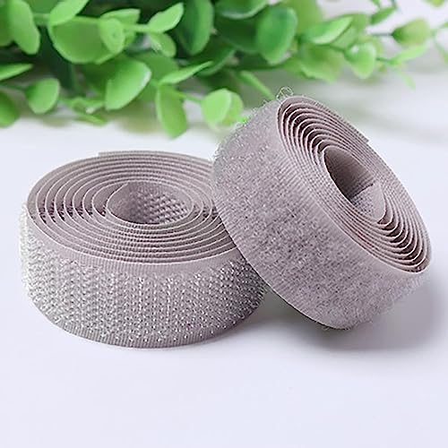 Klettband zum nähen 2 Paar Klett-Nähband, nicht klebendes Nähband, Nylonverschlüsse für Couchkissen, Gitarrenpedal, Kabelmanagement und Bastelprojekte-Grey||2cm*1m von XUSHIQMG