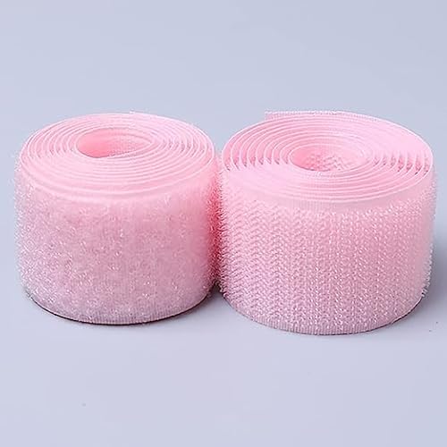 Klettband zum nähen 2 Paar Klett-Nähband, nicht klebendes Nähband, Nylonverschlüsse für Couchkissen, Gitarrenpedal, Kabelmanagement und Bastelprojekte-Light Pink||4cm*1m von XUSHIQMG