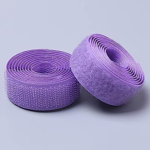 Klettband zum nähen 2 Paar Klett-Nähband, nicht klebendes Nähband, Nylonverschlüsse für Couchkissen, Gitarrenpedal, Kabelmanagement und Bastelprojekte-Light Purple||2cm*1m von XUSHIQMG