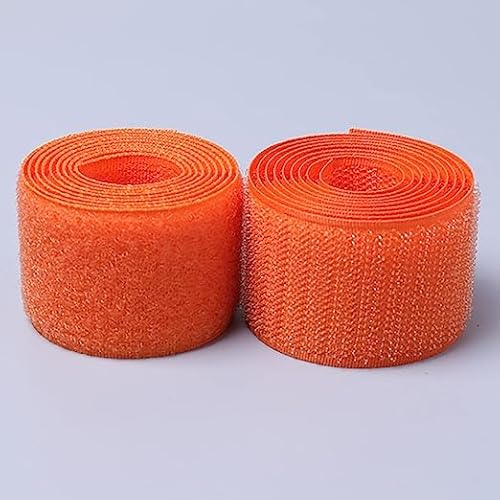 Klettband zum nähen 2 Paar Klett-Nähband, nicht klebendes Nähband, Nylonverschlüsse für Couchkissen, Gitarrenpedal, Kabelmanagement und Bastelprojekte-Orange||4cm*1m von XUSHIQMG