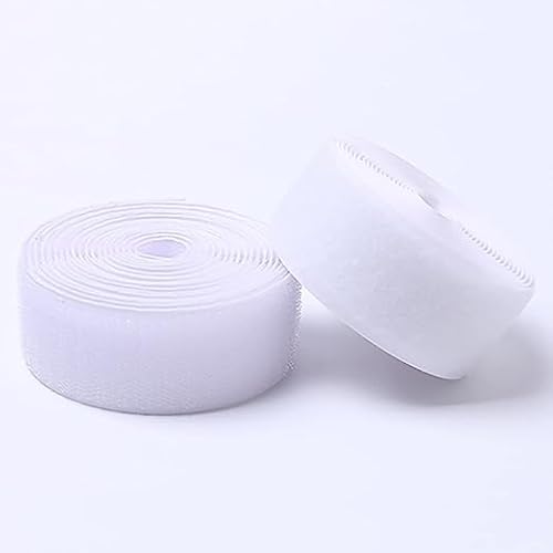 Klettband zum nähen 2 Paar Klett-Nähband, nicht klebendes Nähband, Nylonverschlüsse für Couchkissen, Gitarrenpedal, Kabelmanagement und Bastelprojekte-White||4cm*1m von XUSHIQMG