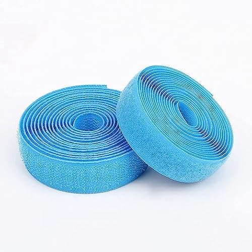 Klettband zum nähen 2 Stück Klettband zum Nähen, nicht klebende Streifen, zum Aufnähen für Stoff, selbstklebend, Nylon-Klettband für Nähaktivitäten, Hakenschlaufe-Blue||2cm*2m von XUSHIQMG