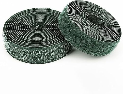 Klettband zum nähen 2 Stück Klettband zum Nähen, nicht klebende Streifen, zum Aufnähen für Stoff, selbstklebend, Nylon-Klettband für Nähaktivitäten, Hakenschlaufe-Dark Green||2cm*2m von XUSHIQMG