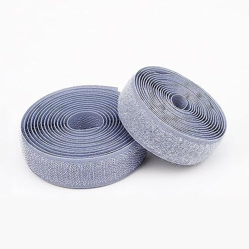 Klettband zum nähen 2 Stück Klettband zum Nähen, nicht klebende Streifen, zum Aufnähen für Stoff, selbstklebend, Nylon-Klettband für Nähaktivitäten, Hakenschlaufe-Grey||2cm*2m von XUSHIQMG