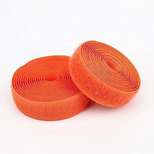 Klettband zum nähen 2 Stück Klettband zum Nähen, nicht klebende Streifen, zum Aufnähen für Stoff, selbstklebend, Nylon-Klettband für Nähaktivitäten, Hakenschlaufe-Orange||2cm*2m von XUSHIQMG