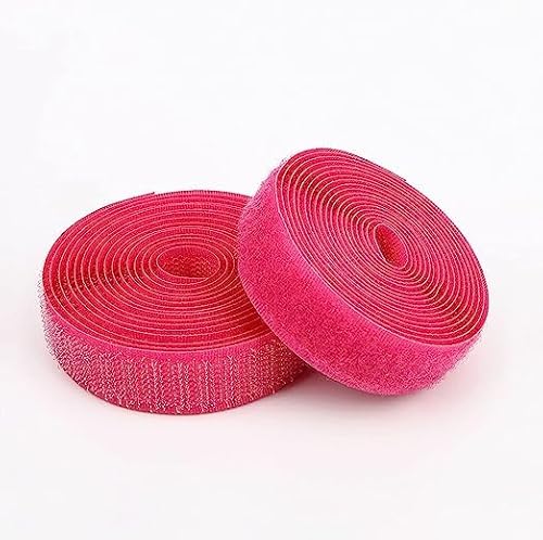 Klettband zum nähen 2 Stück Klettband zum Nähen, nicht klebende Streifen, zum Aufnähen für Stoff, selbstklebend, Nylon-Klettband für Nähaktivitäten, Hakenschlaufe-Rose Red||2cm*2m von XUSHIQMG