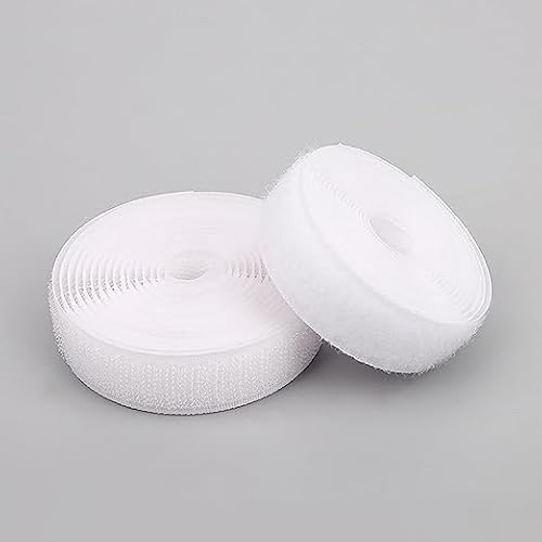 Klettband zum nähen 2 Stück Klettband zum Nähen, nicht klebende Streifen, zum Aufnähen für Stoff, selbstklebend, Nylon-Klettband für Nähaktivitäten, Hakenschlaufe-White||2cm*2m von XUSHIQMG