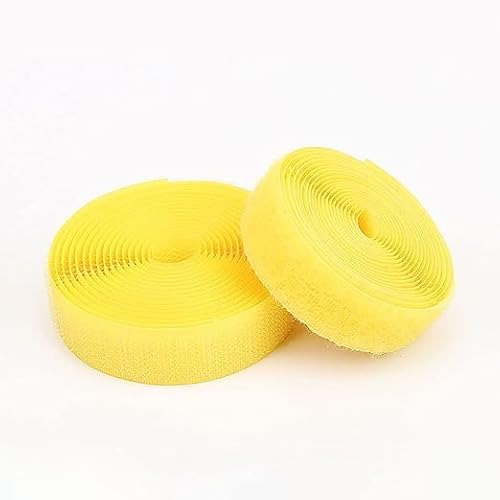 Klettband zum nähen 2 Stück Klettband zum Nähen, nicht klebende Streifen, zum Aufnähen für Stoff, selbstklebend, Nylon-Klettband für Nähaktivitäten, Hakenschlaufe-Yellow||2cm*2m von XUSHIQMG