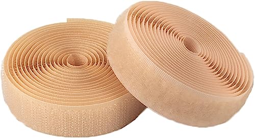 Klettband zum nähen 20 mm breite Rolle Klettband, nicht klebendes Nylonband, zum Nähen von Kleidungsbefestigungskissen-Beige||2cm*10m von XUSHIQMG