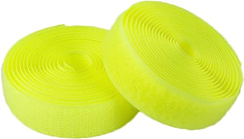 Klettband zum nähen 20 mm breite Rolle Klettband, nicht klebendes Nylonband, zum Nähen von Kleidungsbefestigungskissen-Fluorescent Yellow||2cm*10m von XUSHIQMG