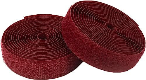 Klettband zum nähen 20 mm breite Rolle Klettband, nicht klebendes Nylonband, zum Nähen von Kleidungsbefestigungskissen-Maroon||2cm*10m von XUSHIQMG