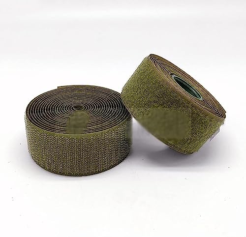 Klettband zum nähen Strapazierfähiges Klettband, nicht klebendes Klebeband, Klettband zum Aufnähen, Nylongewebeband-Army Green||10cm*1m von XUSHIQMG