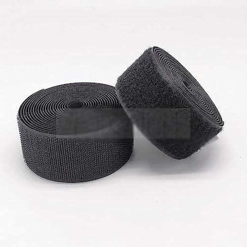 Klettband zum nähen Strapazierfähiges Klettband, nicht klebendes Klebeband, Klettband zum Aufnähen, Nylongewebeband-Black||10cm*1m von XUSHIQMG