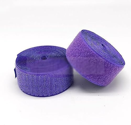 Klettband zum nähen Strapazierfähiges Klettband, nicht klebendes Klebeband, Klettband zum Aufnähen, Nylongewebeband-Purple||2.5cm*1m von XUSHIQMG