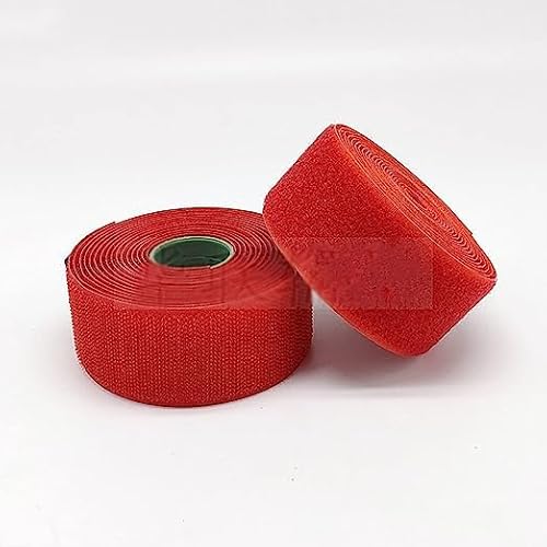 Klettband zum nähen Strapazierfähiges Klettband, nicht klebendes Klebeband, Klettband zum Aufnähen, Nylongewebeband- Red||10cm*1m von XUSHIQMG