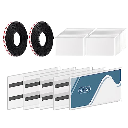 50 Stück Palettenregal Schilder Etikettenhalter mit Magnetstreifen 14 x 8,9 cm Vinyl Magnetschild Etikettenhalter Klar Magnet Rack & Regal Kartenbeutel für Fenster Tür Büro Zeitplan Geschäft Zuhause von XUWAIDSGN