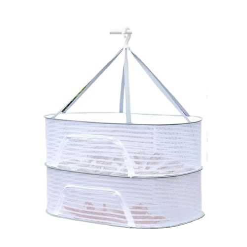 XUWEWI Wäschetrocknungsnetz 2 stücke Kleidung Trocknen Netto Hängende Kleidung Trocknen Netze for Kleidung Tuch Trockner Käfig Lagerung Rack Für Zuhause(2 Layer White) von XUWEWI