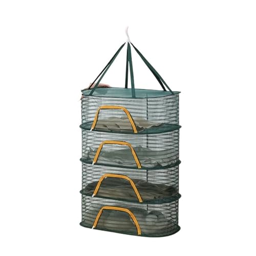 XUWEWI Wäschetrocknungsnetz 2 stücke Kleidung Trocknen Netto Hängende Kleidung Trocknen Netze for Kleidung Tuch Trockner Käfig Lagerung Rack Für Zuhause(4 Layer Green) von XUWEWI