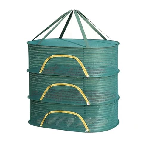 XUWEWI Wäschetrocknungsnetz 3 stücke Kleidung Trocknen Korb Hängen Pullover Net Tasche Verdickt Anti-Verformung Trocknen Rack Socken Trocknen Tasche Für Zuhause(Green 3 Layers 50x70cm) von XUWEWI