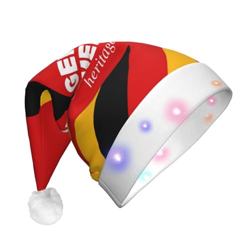 XVBCDFG Weihnachtsmütze mit LED-Lichtern, weich, lustig, für Erwachsene, Urlaub, Partyzubehör von XVBCDFG