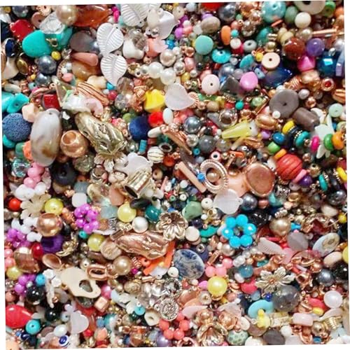 Assorted Beads, Multicolor 0.12-1.18 Inch Irregular Ceramic Beads and Plastic Beads Mix About 0.5kg Hole Drilled Beads for Crafts Bracelet Jewelry Making Ceramic Beads von XVHOAB