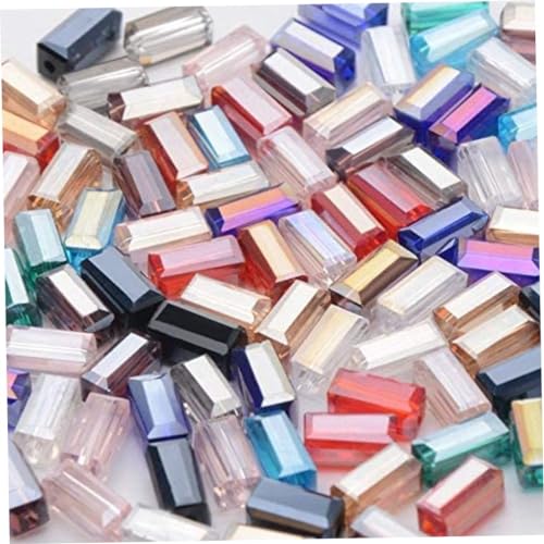 Calvas Rectangle Austrian Crystal Beads 100pcs Long Square Shape Glass Loose Beads for Jewelry Making Bracelet DIY - (Color: Mixed Color)5 * 8MM von XVHOAB