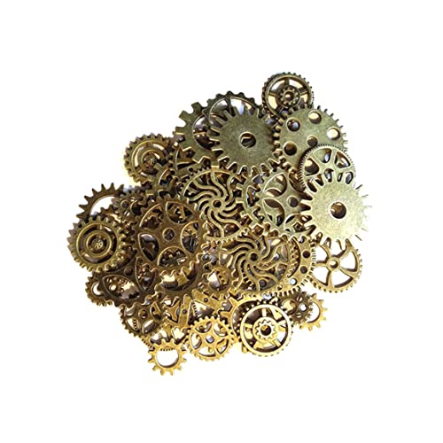 Grams verschiedene antike Steampunk -Zahnrad -Schmuckkoggen Anhänger Uhrenrad Weihnachten für DIY -Basteln Zubehör 50 PCS von XVHOAB