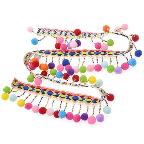 POM POM BUG BALL RAGRAGBAND FÜR HAND Basteln Kleidung Nähen Spitzenband Quaste DIY Accessoire von XVHOAB