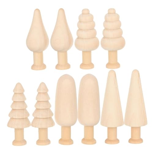 Unfertige Holzbäume Peg Doll Mini -Bäume für Basteln Holz leere Malereien Spielzeugmodelle für DIY -Dekoration 10pcs von XVHOAB