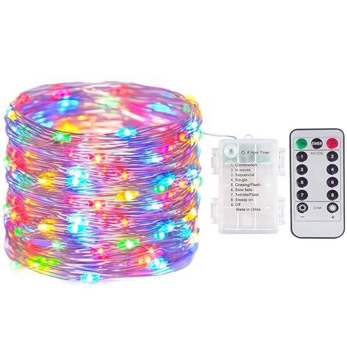 XVZ LED Lichterkette Batterie, 30LED 3m Bunt Lichterkette mit Timer, 8 Modi Wasserdicht Lichterkette für Halloween Weihnachten Kinderzimmer Außen Party Hochzeit DIY - Mehrfarbig von XVZ